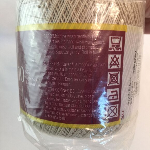 South Maid 100% Mercerized Cotton Crochet Thread Size 10 Ecru 350 Yards Lot of 3 - Picture 4 of 5